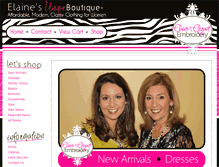 Tablet Screenshot of elainesuniqueboutique.com